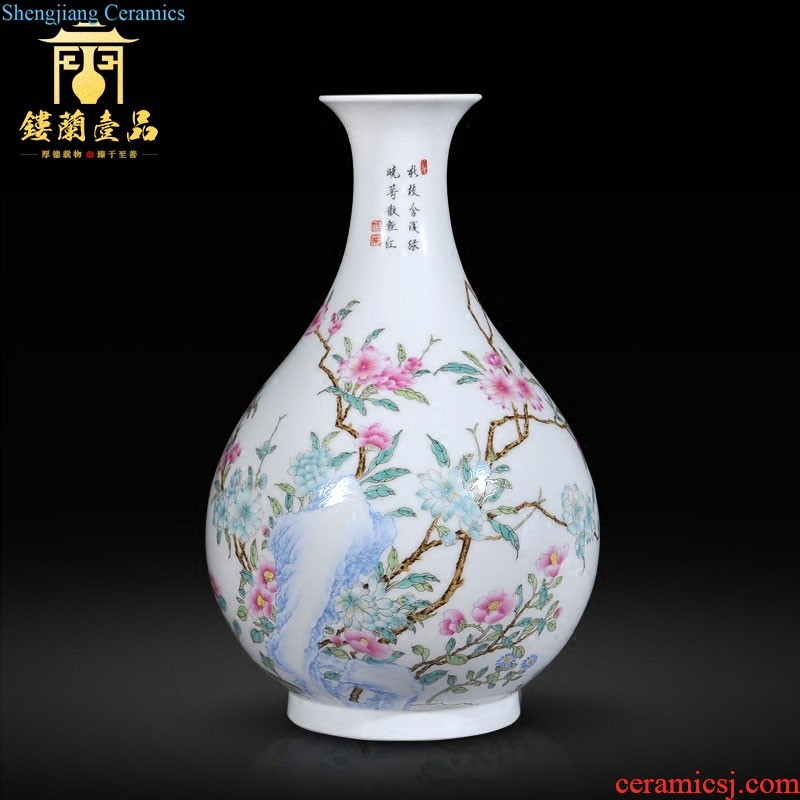 Jingdezhen imperial kiln chinaware imitation qing qianlong, white-floored wear red dragon pattern fishtail vase sitting room adornment is placed