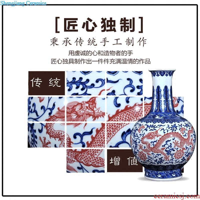 Landscape of jingdezhen ceramics vase hand-painted Chinese style household adornment flower arranging furnishing articles sitting room TV cabinet