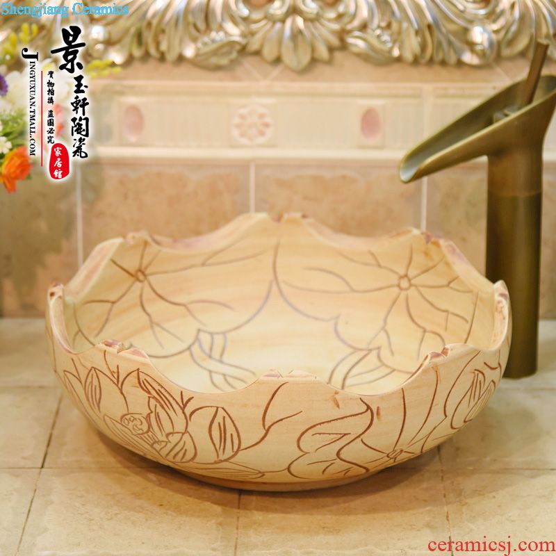 The new silver edge peony flowers sanitary ware jingdezhen ceramics art basin ceramic POTS of the basin that wash a face