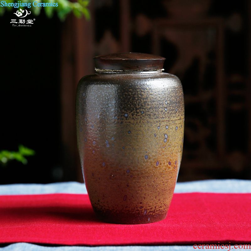 The three frequently small caddy ceramics Tea POTS and tea box of portable mini storage tank S51001 to travel