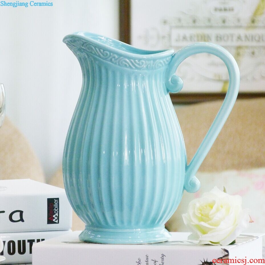 Jingdezhen ceramic contemporary and contracted white vase trumpet The sitting room dry flower flower arranging, table decorations furnishing articles