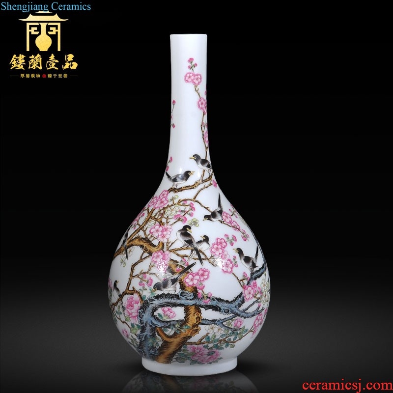 Jingdezhen imperial kiln chinaware imitation qing qianlong pastel nine xi plum home furnishing articles collection of gall bladder sitting room adornment