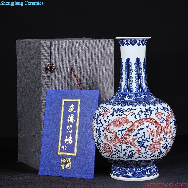 Landscape of jingdezhen ceramics vase hand-painted Chinese style household adornment flower arranging furnishing articles sitting room TV cabinet