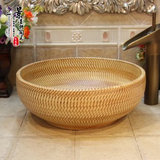 JingYuXuan fine ceramic large coil inferior smooth high temperature stage basin of household sanitary ware art basin sinks