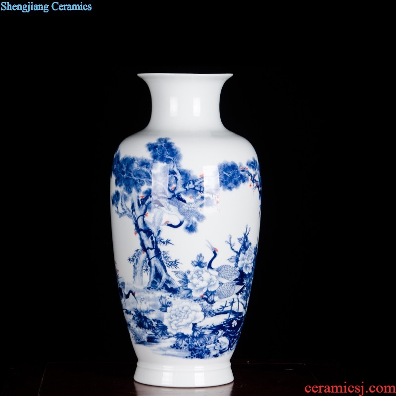 Antique hand-painted Z055 jingdezhen ceramics powder enamel blooming flowers large vases, sitting room adornment is placed