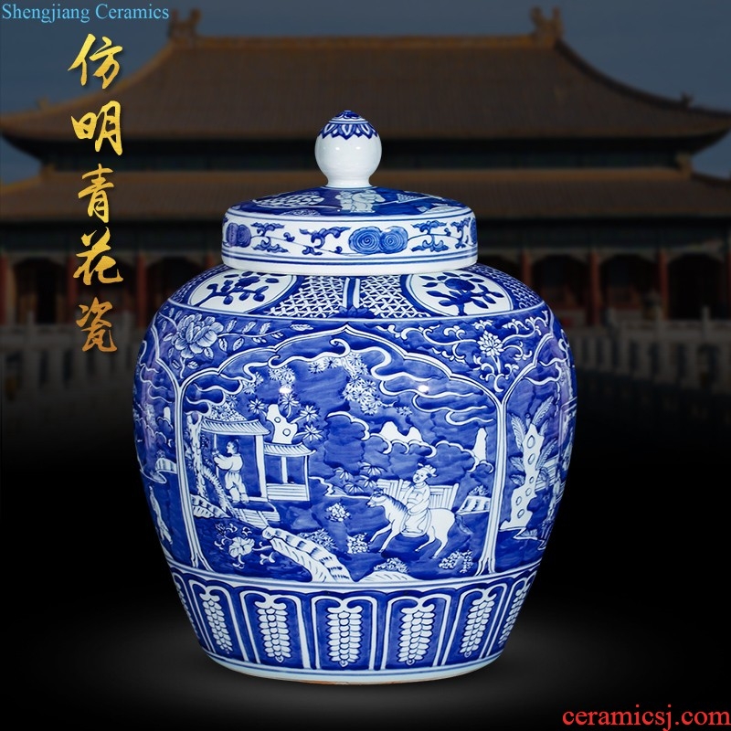 Jingdezhen ceramic floor big vase furnishing articles dried flower arranging flowers contemporary and contracted large sitting room porch decorate European style