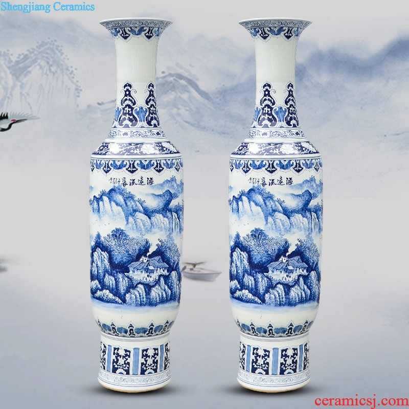 Jingdezhen ceramics has a long history in the masters hand draw the French blue and white porcelain vase sitting room hotel decoration furnishing articles