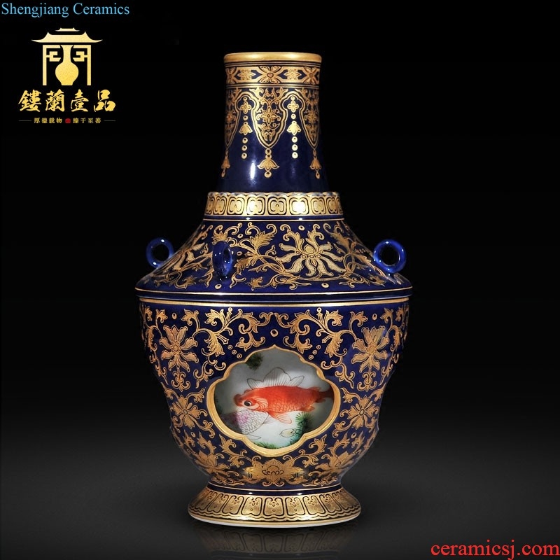 Jingdezhen imperial kiln chinaware imitation qing qianlong pastel the eight immortals birthday grain lantern sitting room adornment home furnishing articles