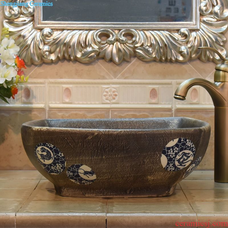 Jingdezhen JingYuXuan ceramic wash basin stage basin sink art basin basin anise diamond