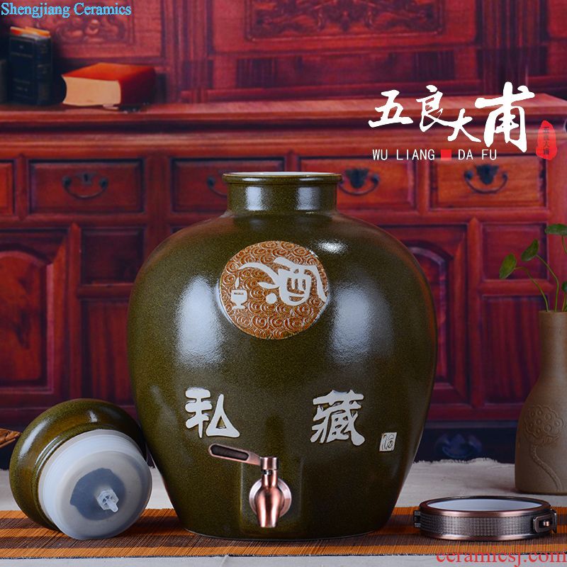 Jingdezhen ceramic jars 10 jins 20 jins 30 jins bubble jars bottle jars with leading wine jar it hip flask