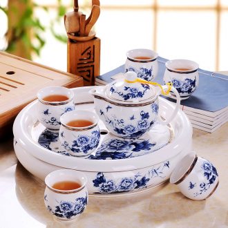 Travel was suit household contracted tea with jingdezhen ceramic teapot teacup kung fu tea tray package