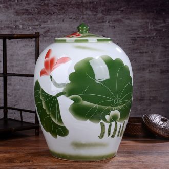 Jingdezhen ceramic jar household 70 jins of large tank water storage tank with liquor hip hotel