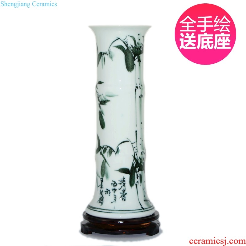 Jingdezhen ceramic blue and white porcelain vase furnishing articles sitting room of Chinese style restoring ancient ways is the dried flower arrangement home home decoration