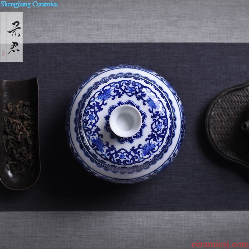 Pu 'er JingJun caddy ceramics Your kiln seal pot celadon storage tank size tea boxes