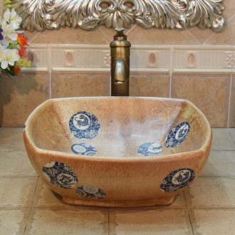 Jingdezhen ceramic art on the stage basin sink lavatory basin that wash a face wash basin rural amorous feelings of lotus leaf green lotus