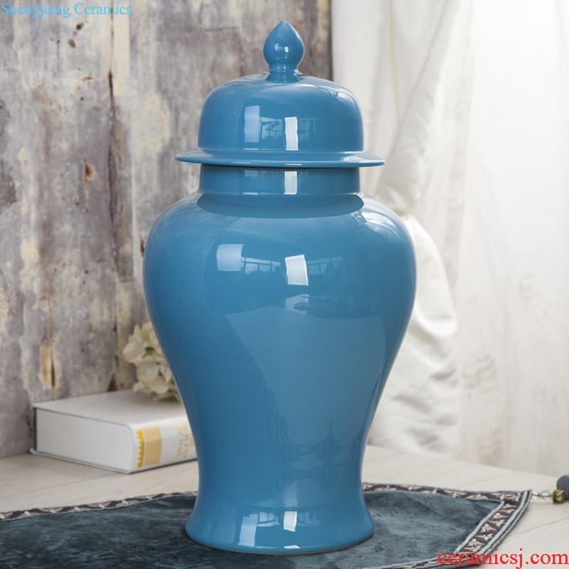 Jingdezhen ceramic dry flower vase furnishing articles Chinese archaize sitting room flower arranging porcelain household adornment of vintage wine