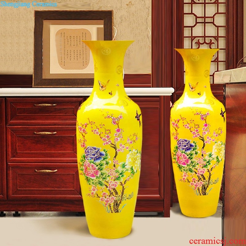 Jingdezhen ceramics famous hand-painted splendor in landing big vase high place large sitting room porch decoration