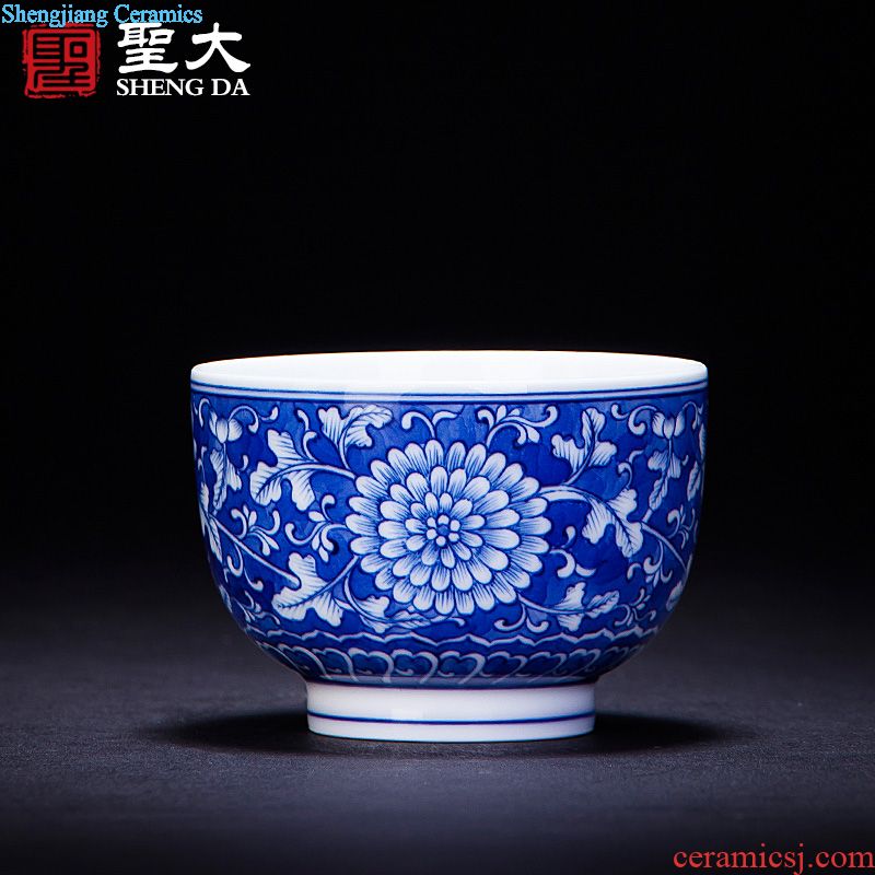Clearance rule only three tureen tea cup gold base of pottery and porcelain enamel colors branch medallion jingdezhen painting of flowers and kung fu tea set