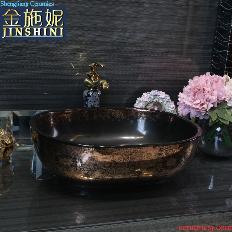 Gold cellnique simple vertical lavatory toilet lavabo ceramic bathroom hand wash basin pool floor