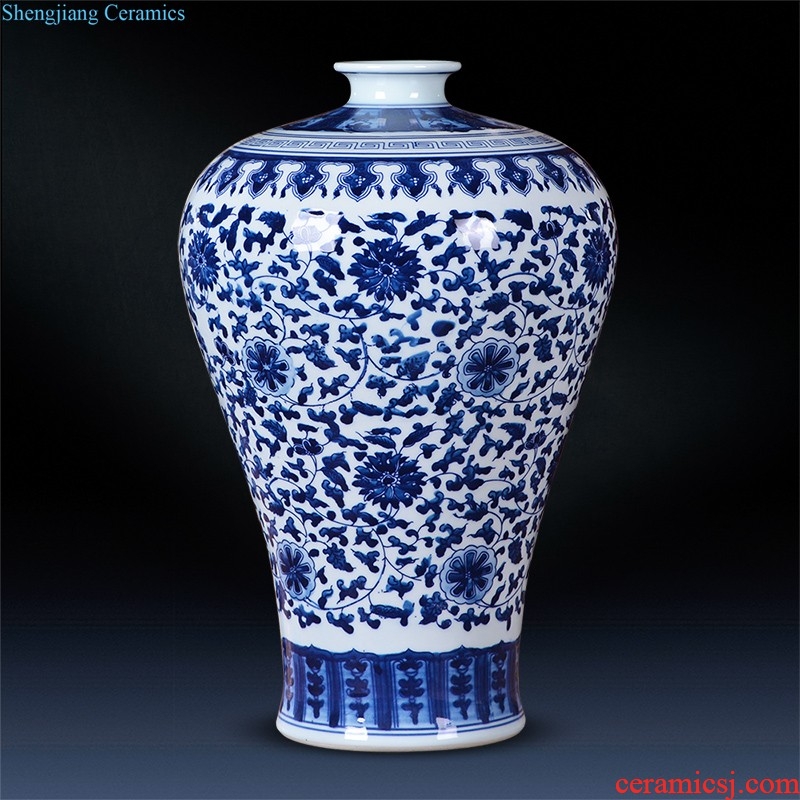 Jingdezhen chinaware bottle plum modern blue and white porcelain vase Chinese flower arranging home decoration sitting room TV ark furnishing articles