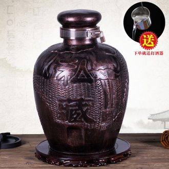 Hand-painted ceramic wine jars home with leading 20 jins 30 jins put bubble tank sealing cylinder oil bottle hold cans
