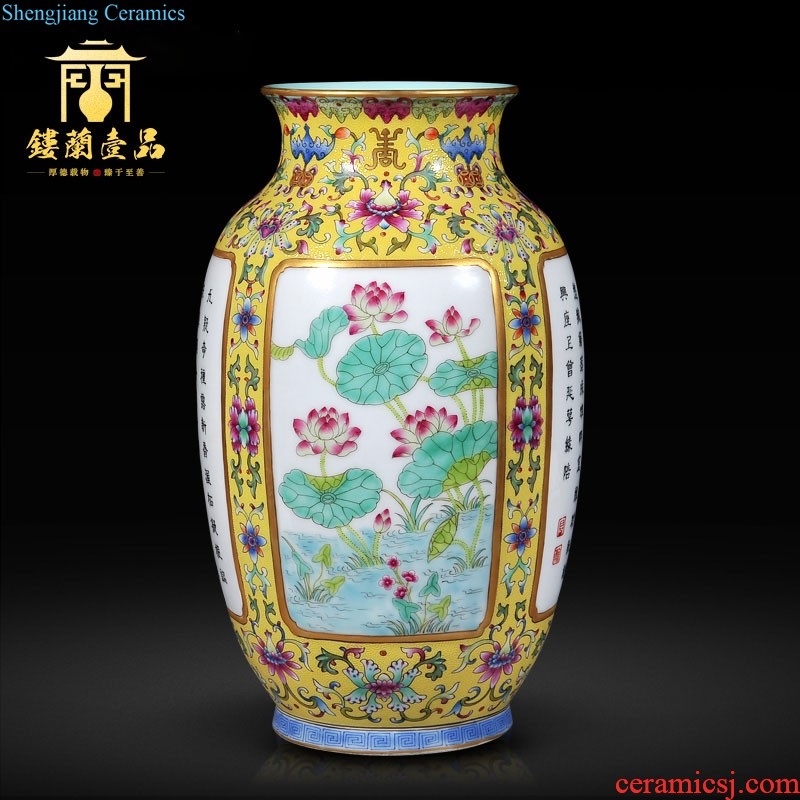 Jingdezhen imperial kiln chinaware imitation qing qianlong offering blue paint group of misty sitting room adornment porcelain vase collection furnishing articles