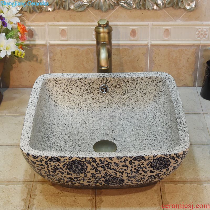 Jingdezhen ceramic lavatory basin basin art on elliptic variable blue glaze jump cut basin sink