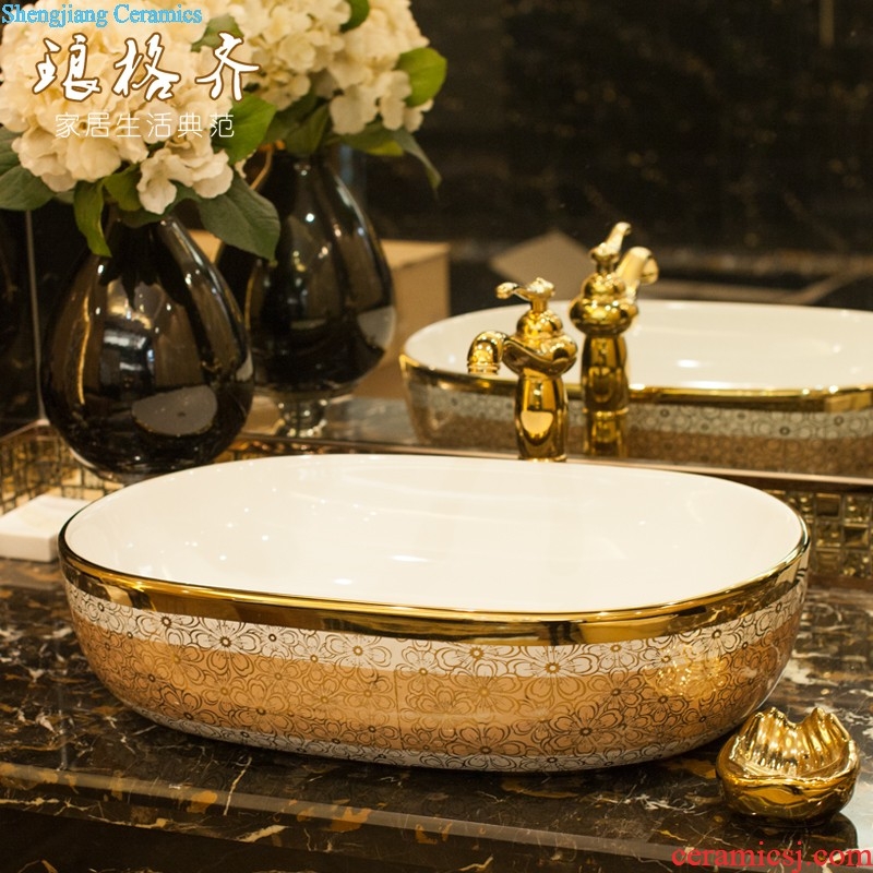 Post, qi stage basin ceramic lavabo archaize washbasin drum-shaped basin of Chinese style bathroom art antique reeds