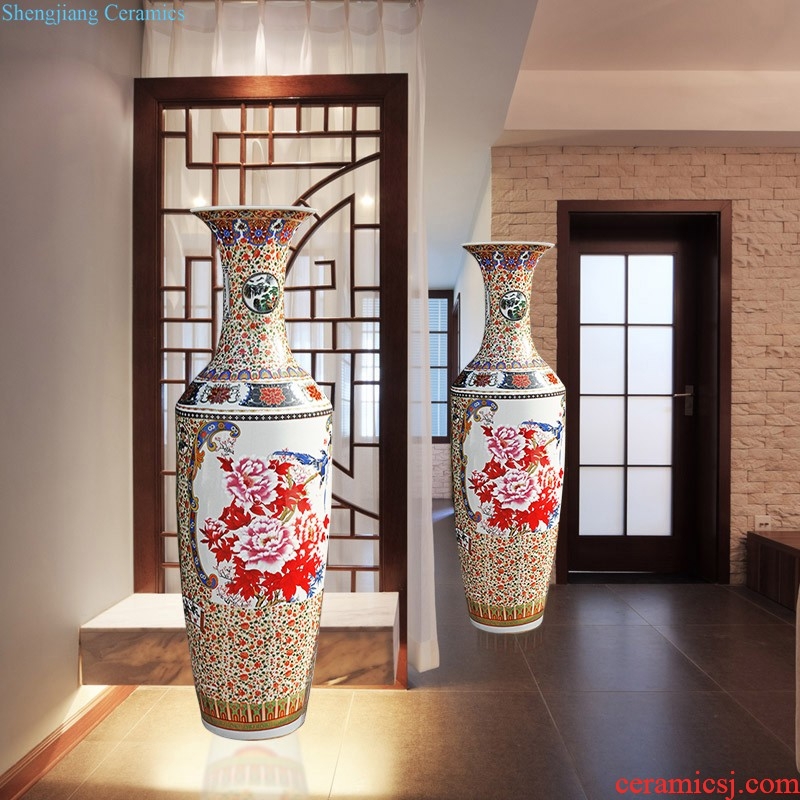 Hand-painted splendid was the French antique vase of blue and white porcelain of jingdezhen ceramics villa place large living room