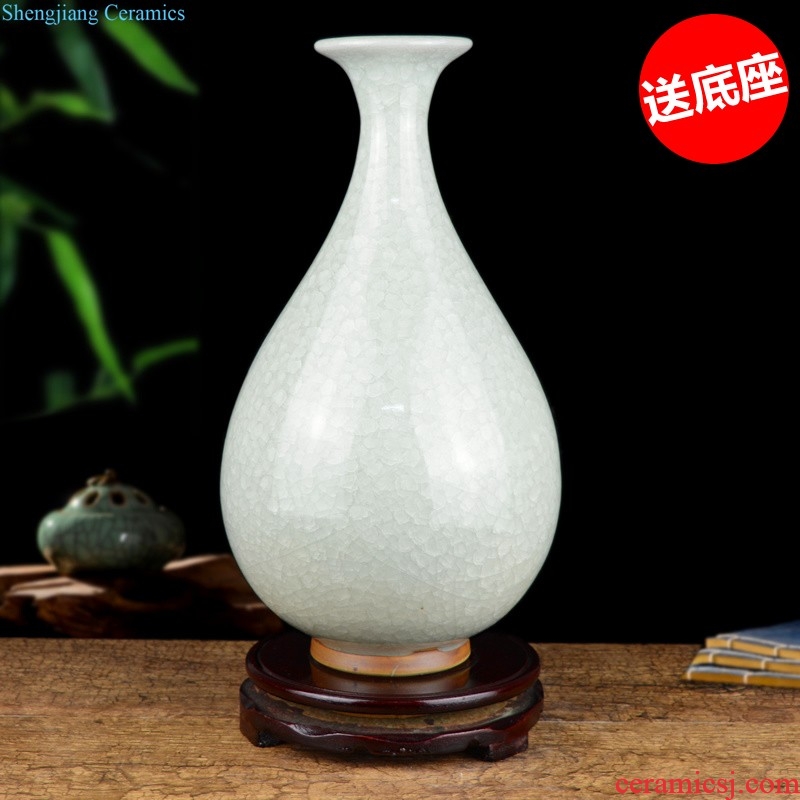 Archaize of jingdezhen ceramic kiln crack shadow blue glaze vase household adornment handicraft decoration furnishing articles sitting room