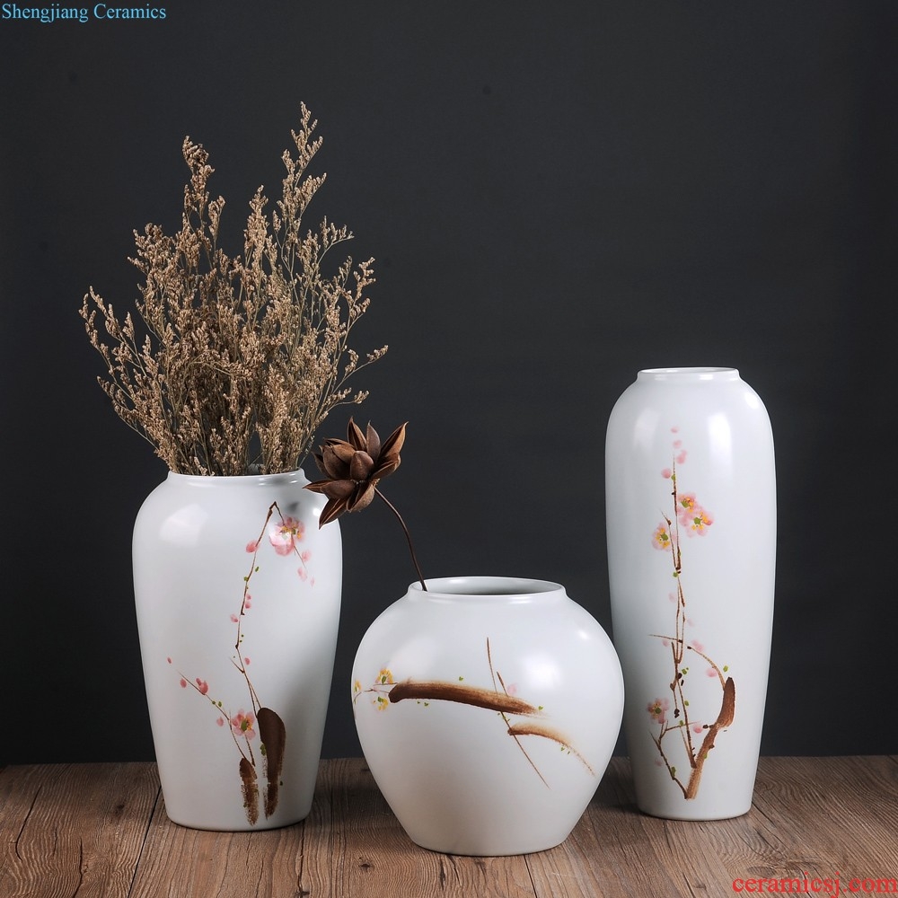 Jingdezhen ceramics vase furnishing articles hand-painted flower arranging Chinese style living room TV cabinet decoration porcelain home decoration