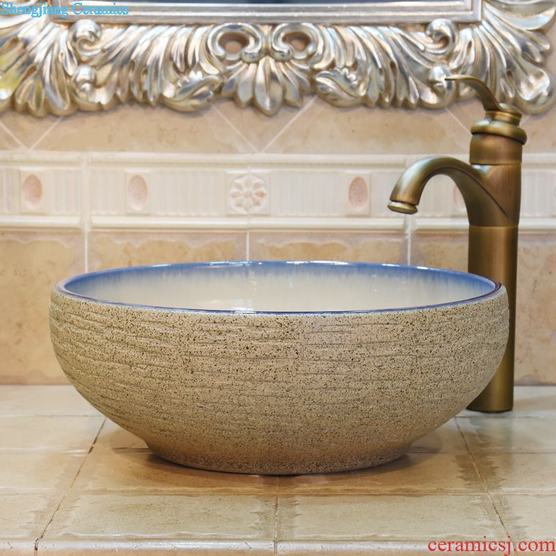 Jingdezhen ceramic art basin crack carving peony sanitary ware bowl lavatory basin sink on stage