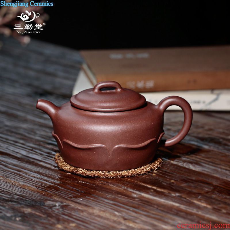 The three frequently kung fu jingdezhen ceramic teapot kung fu tea set small white porcelain teapot manual high white glazed bamboo pot