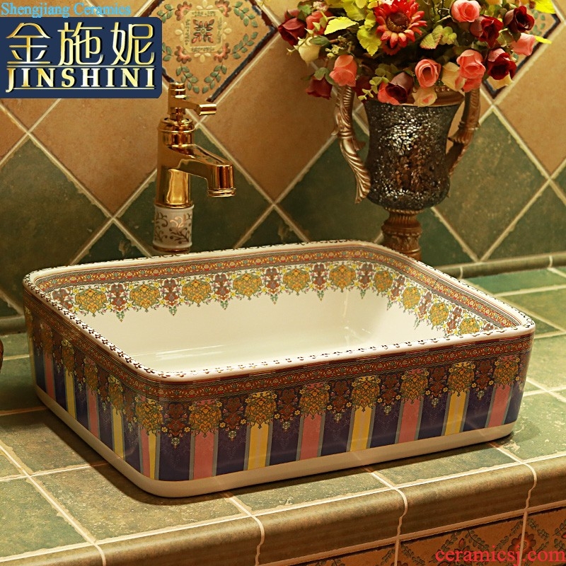 Hand on the blue and white porcelain basin of Chinese style gold cellnique jingdezhen ceramic washbasin small family Chinese wind lavabo