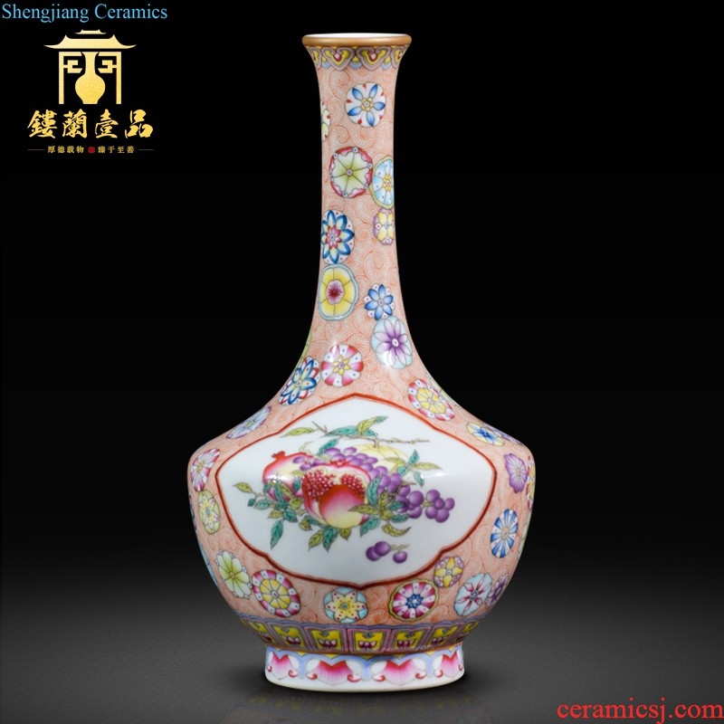 Jingdezhen ceramics hand-painted pastel wealth of large vases, new Chinese style living room flower arranging home furnishing articles