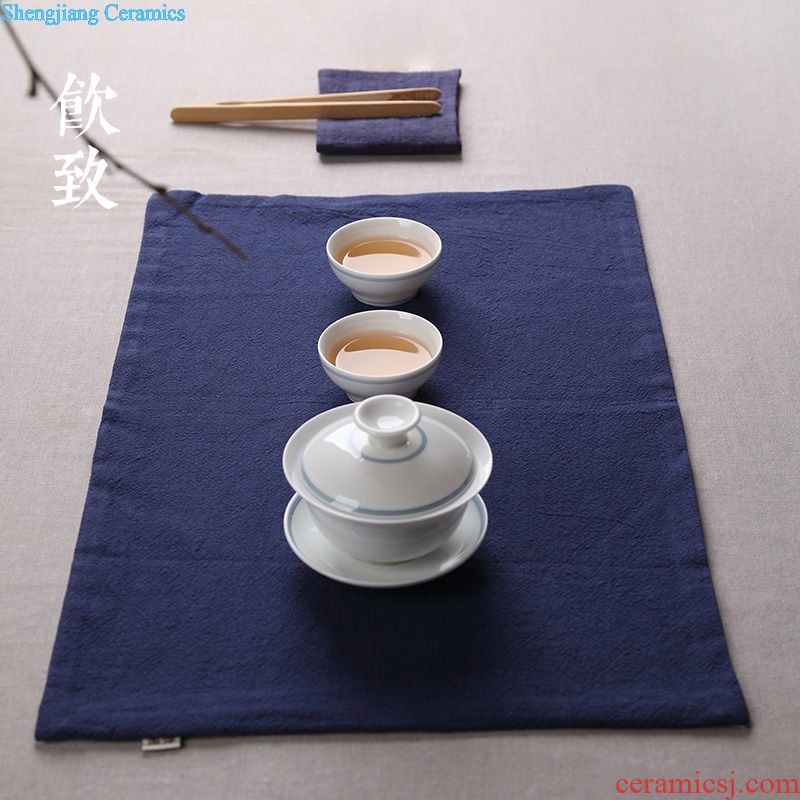 Drink to Jingdezhen antique hand-painted blue and white porcelain tea wash in hot water to wash large ceramic wash bucket cup tea ceremony with zero