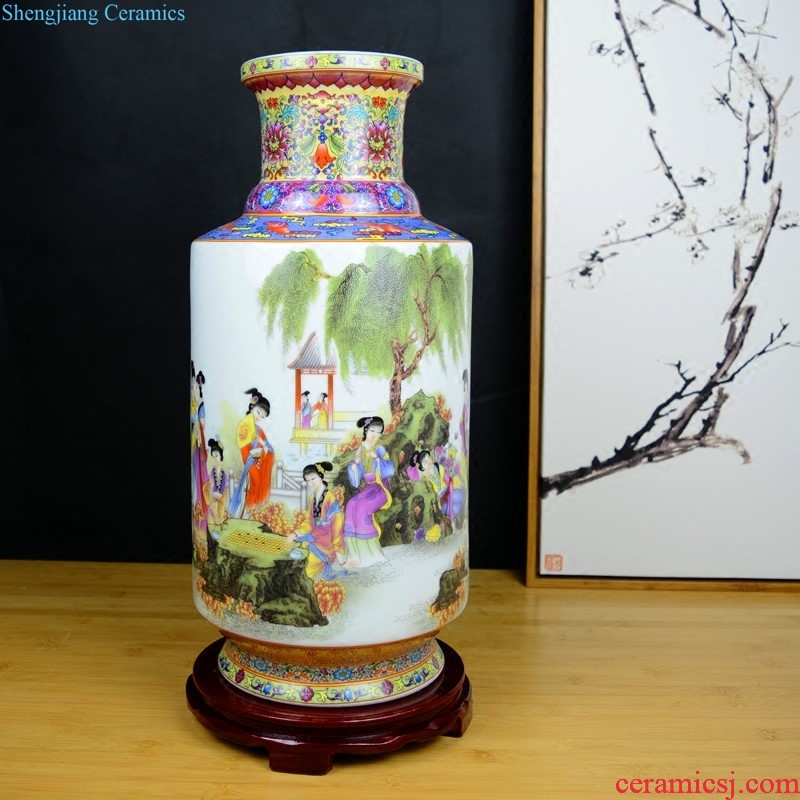 Three Yang kaitai, jingdezhen ceramics kiln rich ancient frame vase Chinese style restoring ancient ways sitting room adornment handicraft furnishing articles