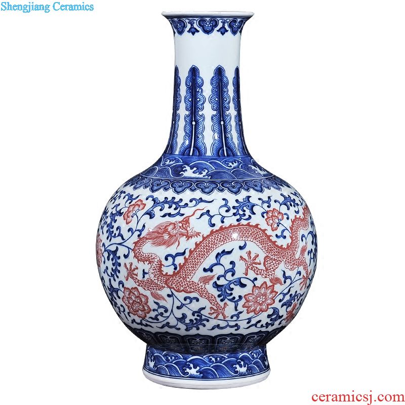 Landscape of jingdezhen ceramics vase hand-painted Chinese style household adornment flower arranging furnishing articles sitting room TV cabinet