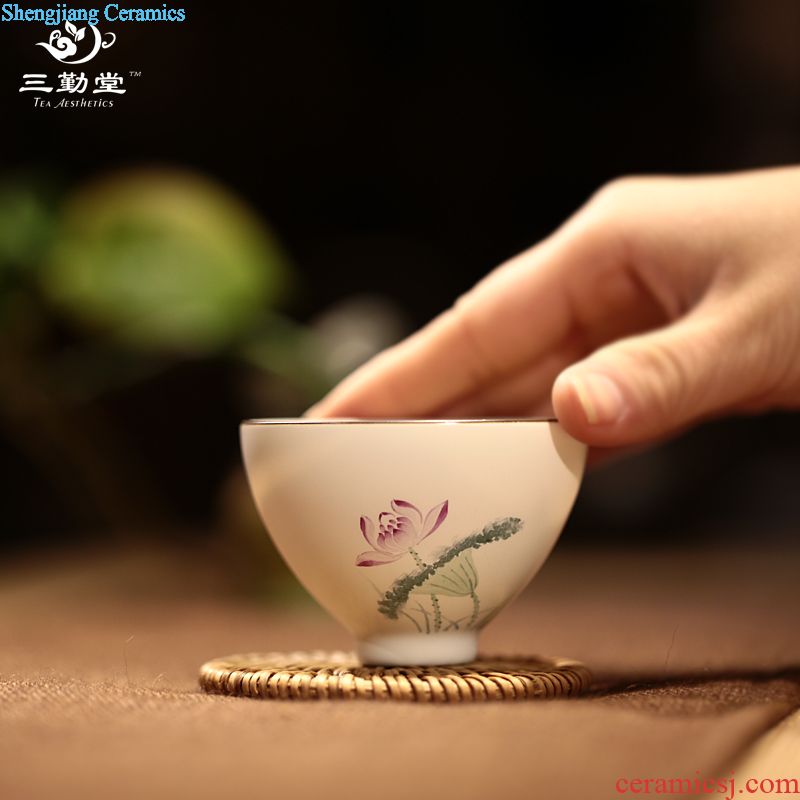 Kung fu tea cup three frequently hall jingdezhen ceramic tea cup cup sample tea cup kiln cup cup S41083 master