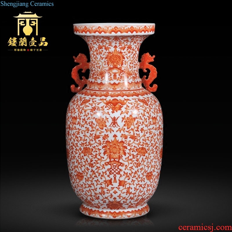 Jingdezhen imperial kiln chinaware imitation qing guangxu powder enamel bats grain design sitting room adornment style collection furnishing articles