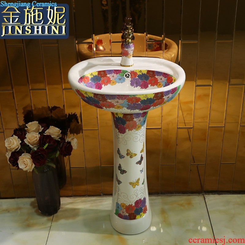 Gold cellnique art pillar basin ceramic lavabo that defend bath face plate pool floor of small family toilet