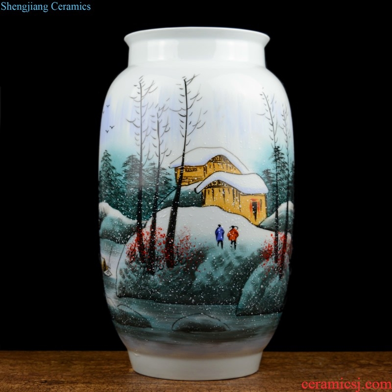 Jingdezhen ceramics Hand draw the general pot of color blue and white porcelain vase Large Chinese style living room porch place