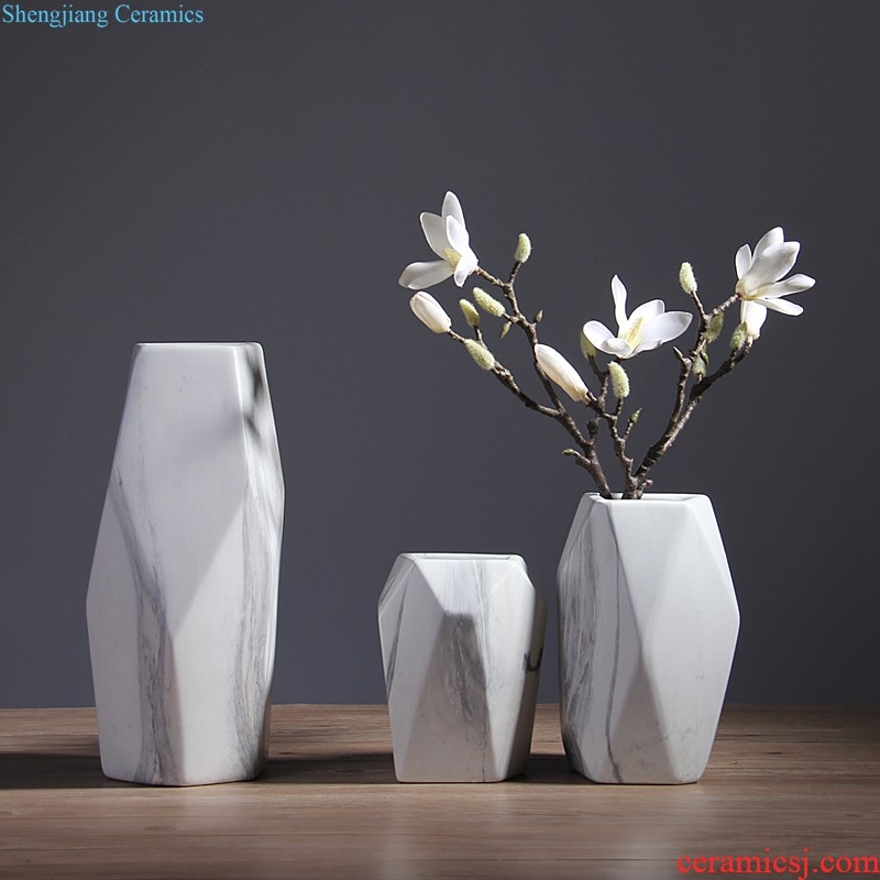 Corrugated ceramic white floret bottle Contemporary and contracted sitting room dry flower suit flower arranging, table decorations furnishing articles