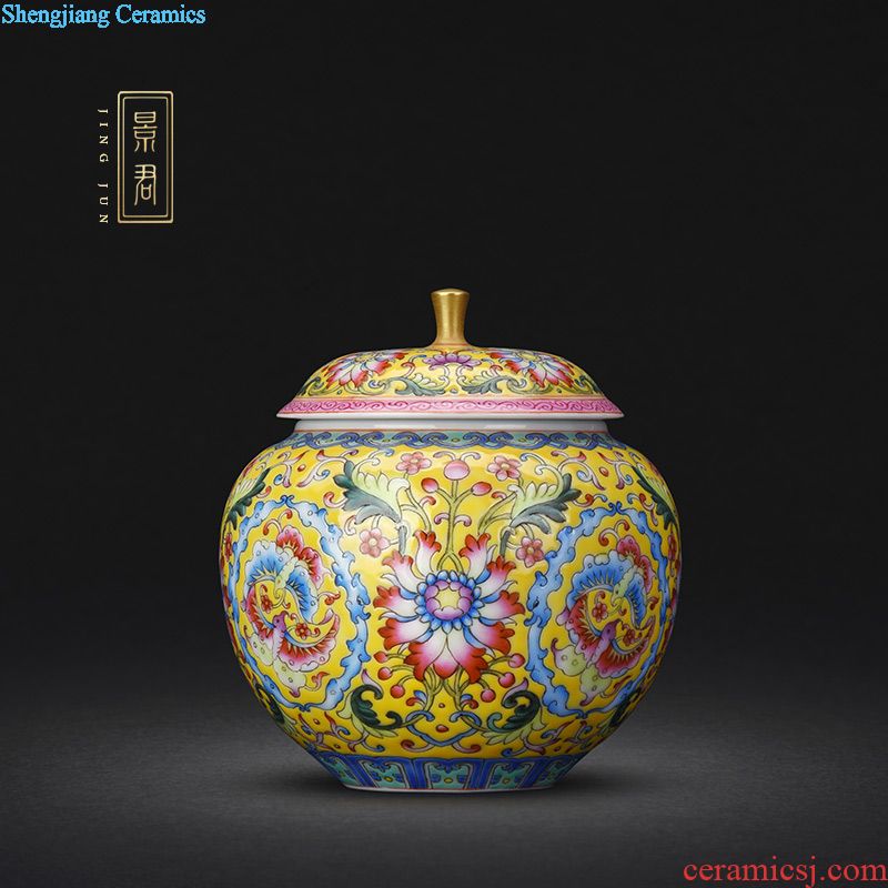 JingJun Jingdezhen ceramics Hand painted blue and white best blessing all hand caddy storage tanks Nuts can put