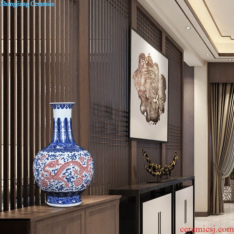 Landscape of jingdezhen ceramics vase hand-painted Chinese style household adornment flower arranging furnishing articles sitting room TV cabinet