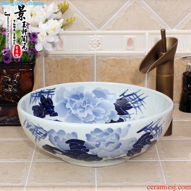 JingYuXuan ceramic art basin sink bathroom basin ancient white coil small 35 cm lavatory