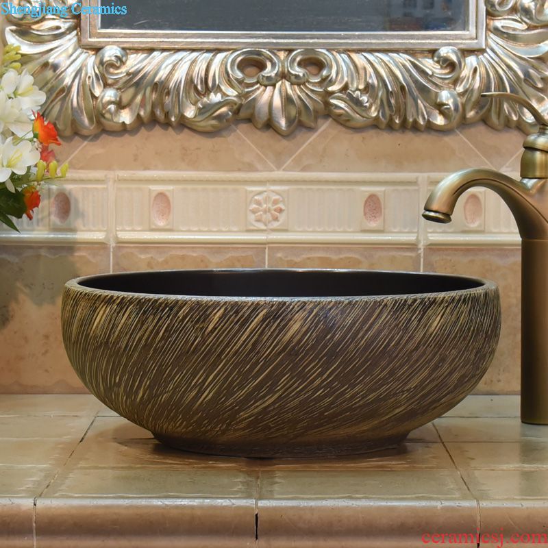 JingYuXuan art basin sinks 34 sanitary ceramic face basin small brown carriage stage basin basin