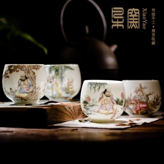 Owl jingdezhen kiln XY - CJJ119Q hand-painted ceramic tea set Blue and white landscape of fair mug