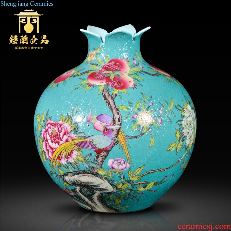 Jingdezhen ceramics imitation qing yongzheng enamel paint vines flower vase furnishing articles sitting room home decor collection