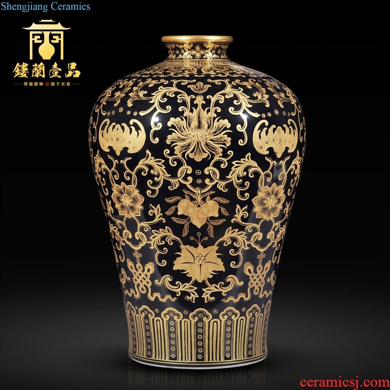 Jingdezhen imperial kiln chinaware imitation qianlong enamel paint around flowers sweet grain double ears and sitting room collection furnishing articles